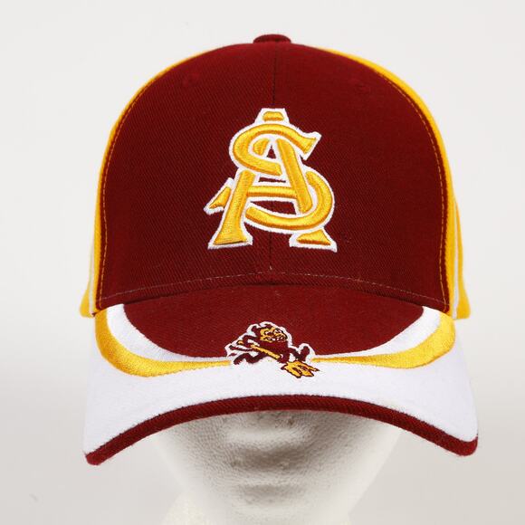 Arizona State ASU Sparky Sun Devil Wool Blend Embroidered H&L Hat Red Yellow TEI - Picture 2 of 10